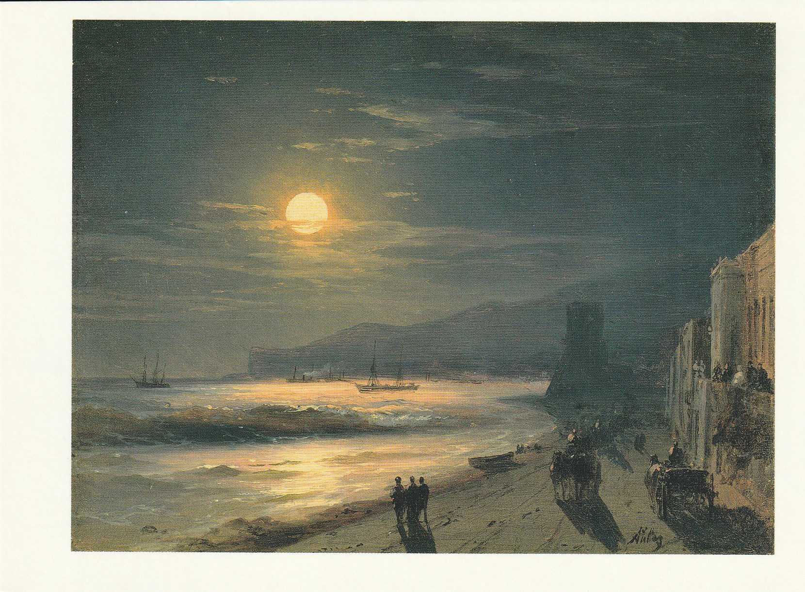 Картина черная ночь айвазовский. Айвазовский Феодосия Лунная ночь.