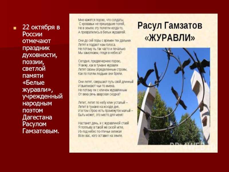 Анализ стихотворения «журавли» р. гамзатова