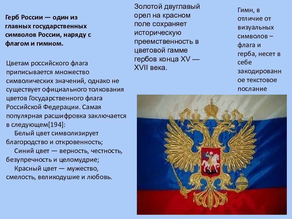 Символы россии 5 класс обществознание